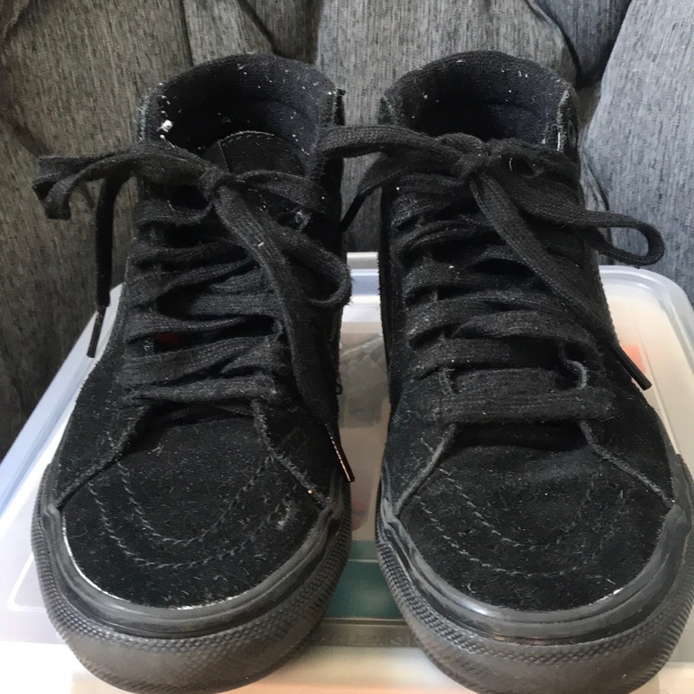Vans Youth Black Hightop Shoes Size Mens 3.5